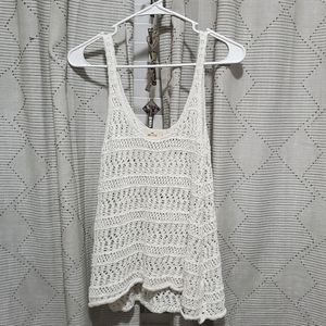 Hollister knitted white tank